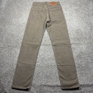 Vintage Levis 501 Brown Denim Jeans Mens 28x32 Made in USA Button Fly Straight